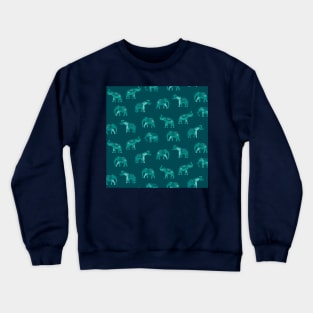 Dark Teal Indian Elephants Crewneck Sweatshirt